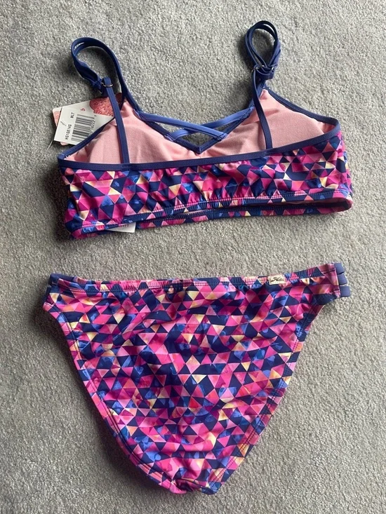 Hobie Pink and Blue Geometric Two-Piece Swim Set - Picture 2 of 2